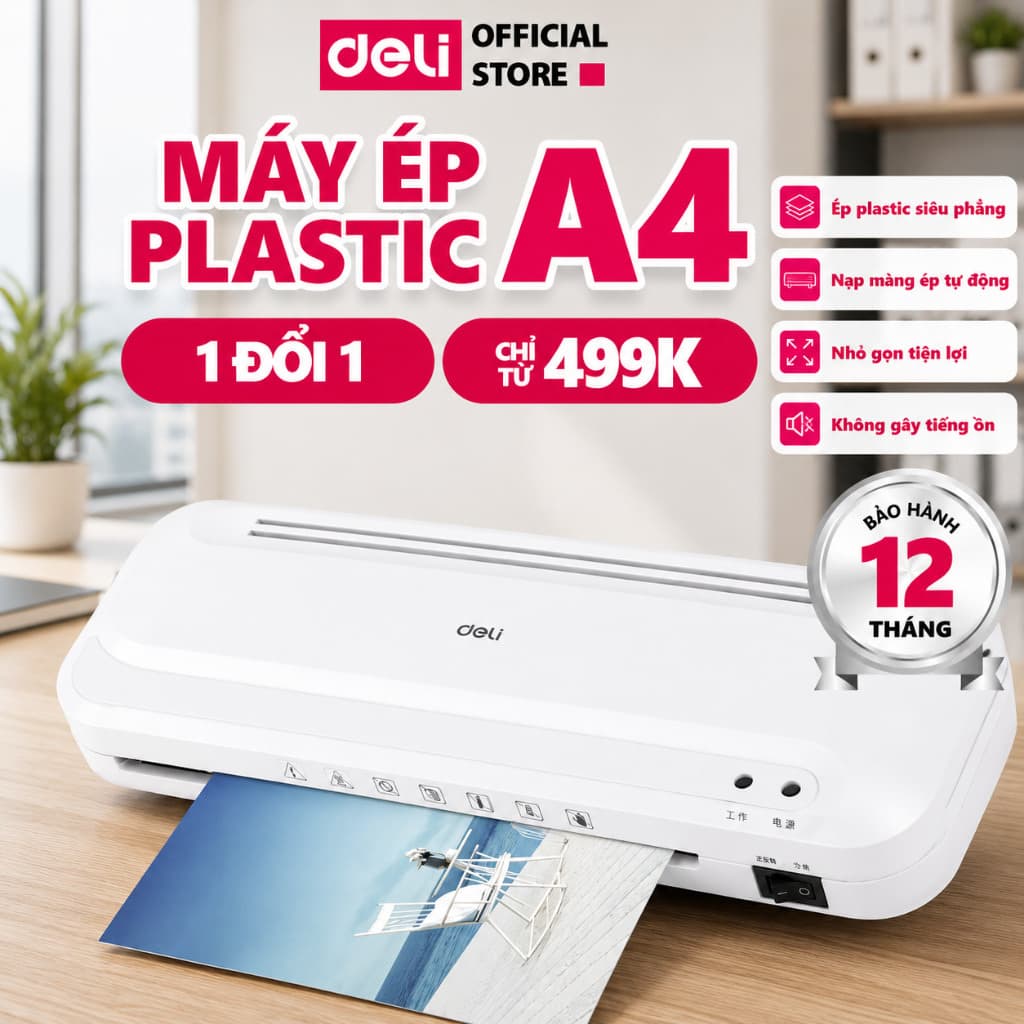Máy ép plastic A4 Deli