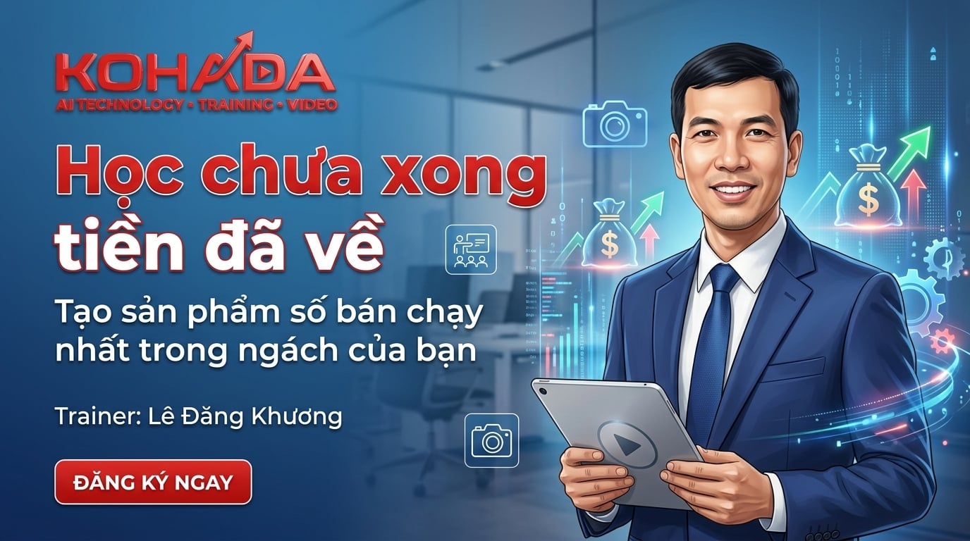 Học Chưa Xong - Tiền Đã Về · Tạo sản phẩm số bán chạy nhất trong ngách của bạn · Trainer Kết nối giáo dục · KOHADA